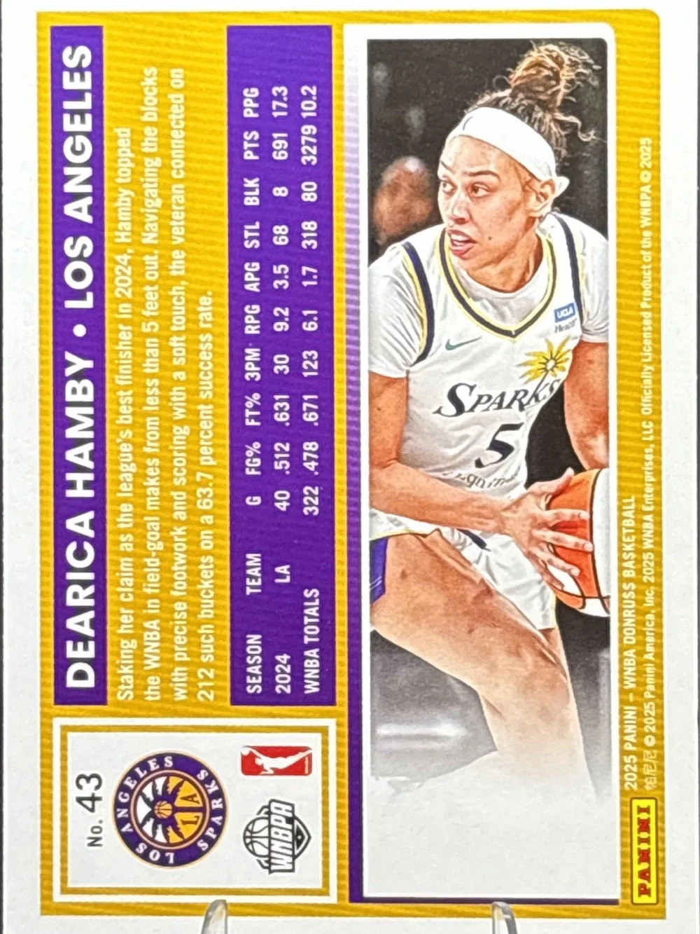 Panini Donruss Dearica Hamby Los Angeles Sparks Prizm